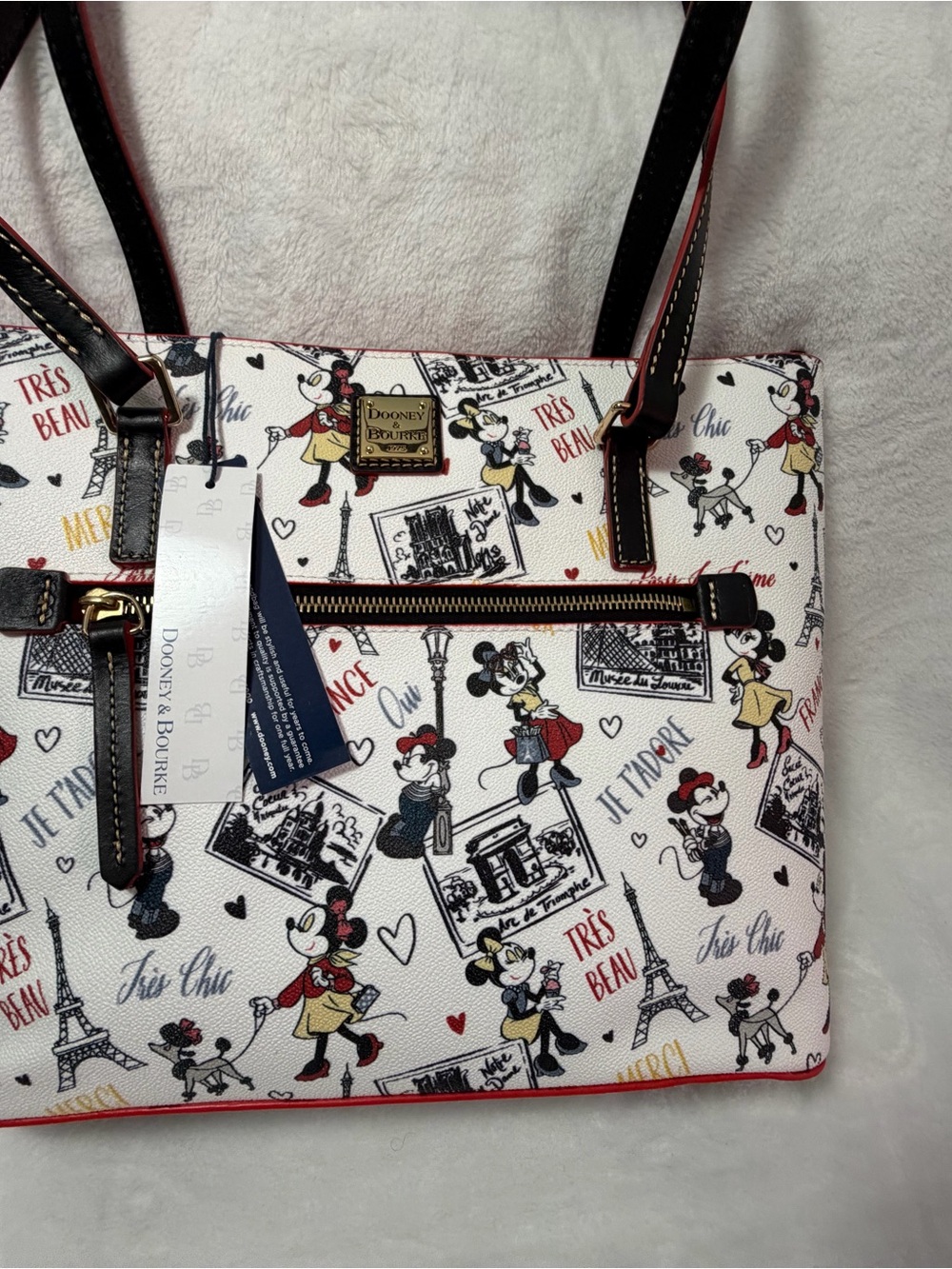 Dooney & Bourke White Minnie Mouse Paris Print Tote *NEW*